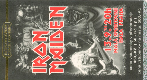 vstupenka 1998 - Iron Maiden