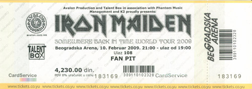 Vstupenka 2009 - Iron Maiden